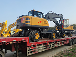 沃爾華集團2臺輪式挖掘機發往西南地區